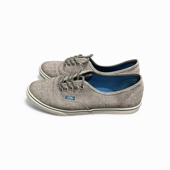 Men’s size 6, women’s size 7.5 Vans grey canvas herringbone - Picture 3 of 5